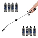 Unkrautvernichter Unkrautbrenner Unkrautreiniger Brenner + 8x Gaskartuschen 227g MSF-1a...