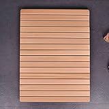 Rutschfeste Teak-Duschmatte – Große Holz-Badematte für Badezimmer und Außenbereich,...