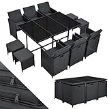 Juskys Polyrattan Sitzgruppe Baracoa XL 11-teilig wetterfest & stapelbar - 6...