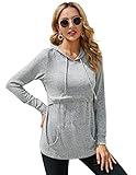 Sosolism Stillpullover Langarm Still Oberteil Winter Stillmode Lose Bequem Stilltops...