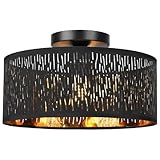 FRIDEKO HOME Moderne Deckenlampe Schwarz,Durchbrochener Rund Ø30cm...