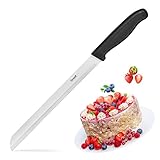 Fixwell® Tortenmesser, schwarz I scharfes Konditormesser mit Sägeschliff für Torten,...