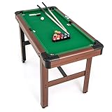 HOMASIS Mini Billardtisch, Billiard Tisch mit 2 Queues 2 Kreiden 16 Bällen Dreieck &...