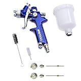 IPOTOOLS Mini HVLP Lackierpistole Spritzpistole 0,8mm + 0,5mm & 1,0mm Düse -...