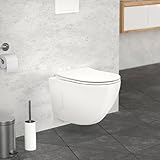 ECD Germany Spülrandloses Hänge WC kurz 49 cm Weiß glänzend mit Nano...