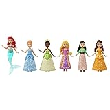 Mattel Disney Prinzessin-Spielzeuge, 6 bewegliche kleine Puppen mit Glitzerkleidung und 13...