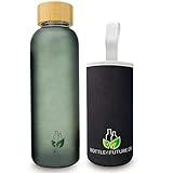 Bottle4Future Trinkflasche 500 ml - mit Schutzhülle bruchsicher - Glasflasche für Sport,...