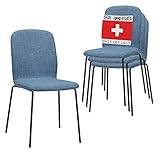 Albatros Stapelstuhl ENNA 4er Set, Blau - stapelbarer Konferenzstuhl -...