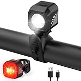 Tavaler Fahrradlicht Set USB Aufladbar | StVZO Zugelassen Fahrradbeleuchtung Set | IPX5...