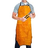 ENJOHOS flammhemmende Schweißerschürze aus Leder 60 x 90 cm Arbeitskleidung...