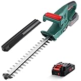 Akku Heckenschere, POSENPRO Elektro Heckenschere Elektrischer Heckenschneider, 45cm...
