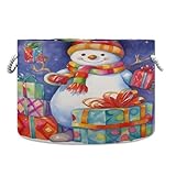 SKYSHU Weihnachts-Schneemann-Korb, groß, rund, Baby-Wäschekorb, Spielzeug, Decke,...