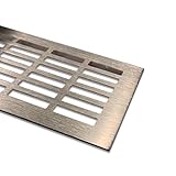 Lüftungsgitter Aluminium | 100mm x 600mm | Farbe: Edelstahl - gebürstet |...