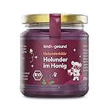 kindgesund Bio-Holunder im Honig für Kinder – Wohltuender Honig im Glas mit 35%...
