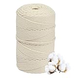 3mm x 300m DIY Makramee Garn Baumwollgarn Makramee, Textilgarn Zum Häkeln für körbe,...