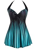Sixyotie Damen Einteiler Badekleid Blumen Muster Gepolstert Badeanzug mit Shorts Große...
