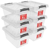 ATHLON TOOLS 6x 5 L Aufbewahrungsboxen mit Deckel, lebensmittelecht - Verschlussclips -...