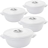 SUSTANIA Mikrowellengeschirr mit Deckel 4er Set (1l) Mikrowellen Geschirrset mit...