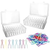 2 Stück Nähgarn Aufbewahrungsbox, Leer Stickgarn Organizer Box für 42 Garnrollen Klarer...