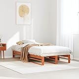 Sufrk Massivholzbett ohne Matratze Wachsbraun 90x190 cm Holz Bett Massivholzbett Bed Frame...