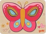 goki 57305 – Schichtenpuzzle Schmetterling – 5-lagiges Puzzle für Kleinkinder aus...