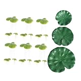 IWOWHERO 21 Stück Aquatische Dekoration Garten Lotusblätter Fischteich Lotusblatt...