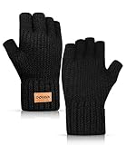 DOVAVA Handschuhe Fingerlos Herren Damen,Winterhandschuhe Touchscreen,Thermo Halbfinger...