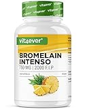 Bromelain Intenso - 750 mg (2000 F.I.P) - 120 magensaftresistente Kapseln - Natürlicher...