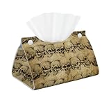Taschentuchbox mit Totenkopf-Muster, PVC-Leder, Spender für Kosmetiktücher und Kommode,...