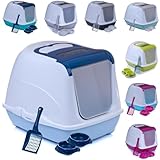 Katzentoilette Sondermodell 50 Katzenklo Schaufel Filter Haube blau Design 1