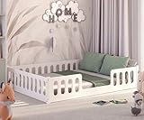 CADANI Monte 2in1 Bodenbett 140x200 cm Montessori Kinderbett Rausfallschutz...