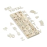 Relaxdays Holzbuchstaben Set, 162 TLG, Großbuchstaben A-Z, &-Zeichen, 3 cm, kleine...