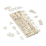 Relaxdays Holzbuchstaben Set, 162 TLG, Großbuchstaben A-Z, &-Zeichen, 3 cm, kleine...