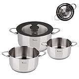 MasterPro Foodies | Topfset | 4-Teiliges Set mit 16, 20 und 24 cm Töpfen und Glasdeckel |...