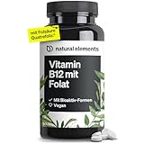 Vitamin B12 – 180 vegane Tabletten für 6 Monate – 500µg Vit B12 und 200µg Folsäure...