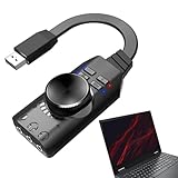 Rurunklee USB-Sound-Adapter - Virtueller 7.1-Surround-Sound-USB-Kopfhöreradapter mit...