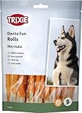 TRIXIE glutenfreie Hühnchen Kaurolle 'Denta Fun Chicken Chewing Rolls, 12 cm, 30 St./240...