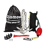Ojomow Anker-Set für Kajak und Jet-Ski, 1,6 kg Bootsanker mit 1,5 m Seil und...
