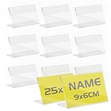 TAPKUA Vertikal Tischaufsteller Dachform 25er Pack für 9 x 6 cm, Transparent...