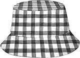 321 Fischerhut Buffalo Check Schwarz Unisex Outdoor Hut Freizeit Wanderhut Uv Schutz...