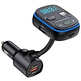 FM Transmitter Auto Bluetooth, HIDOU Wireless Bluetooth 5.0 Autoradio Adapter...