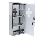 JOIEYOU Medizinschrank, Apothekerschrank aus Edelstahl, Medikamentenschrank mit...