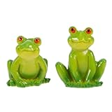 VICASKY 2Stücke Mini Figuren Lebensechte Garten Dekoration Sitzende Und Springende...