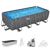 Bestway APX 365 4,7 x 2,7 x 132,1 cm rechteckiges oberirdisches Schwimmbecken für den...