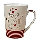 Großer Porzellan Becher mit Katzen Motiv Inhalt 500ml Kaffeebecher Tasse Katze...