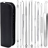 AIBEE Mitesserentferner Komedonenquetscher Set -10PCS Blackhead Remover mit Akne Pickel...