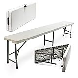 Wiltec Klappbank 180x29x43 cm Camping Sitzbank klappbar Campingbank Gartenbank...