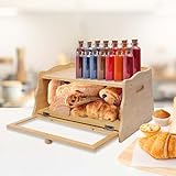 DKINY Brotkasten Bambus mit Schneidebrett, Holz Brotbox zur Brotaufbewahrung,...