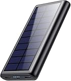 Solar Powerbank 26800mAh, QTshine Power Bank USB C Tragbares Solarladegerät, Extrener...