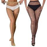 DecorDwell Glitzer Netzstrumpfhosen,Rhinestones Netzstrumpfhose...